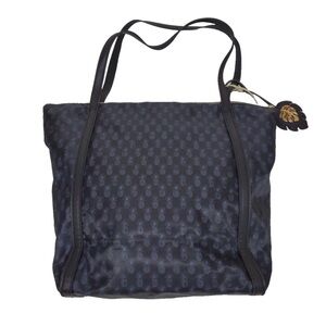 Tommy Bahama Black Pineapple‎ Print Tote Bag Large Shoulder